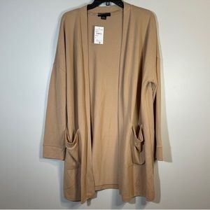 Sanctuary Open Front Long Cardigan Tan Cashew Size XL